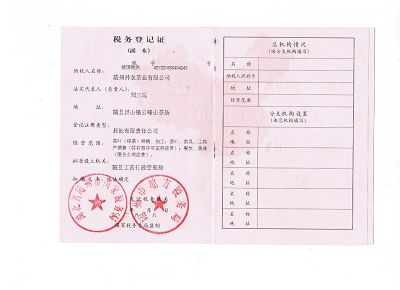 tax registration license