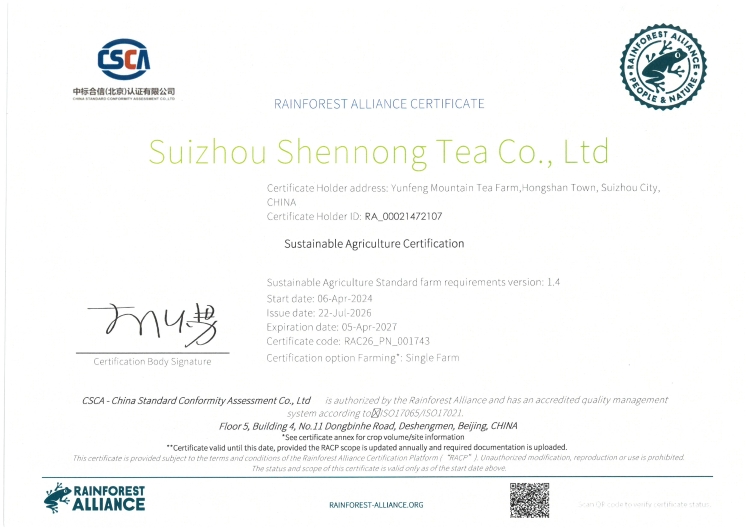 Rainforest Alliance Certification